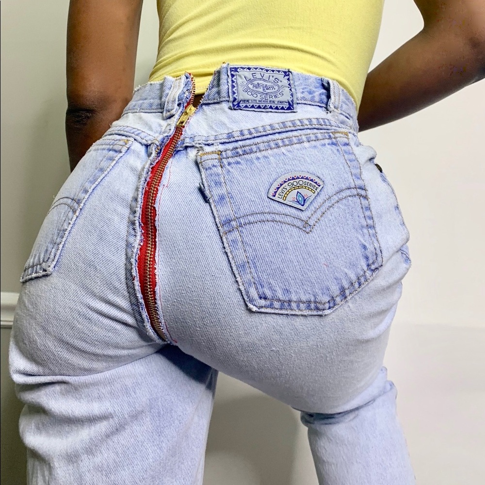 Reworked “ASS ZIPPER” Womens LEVIS Jeans